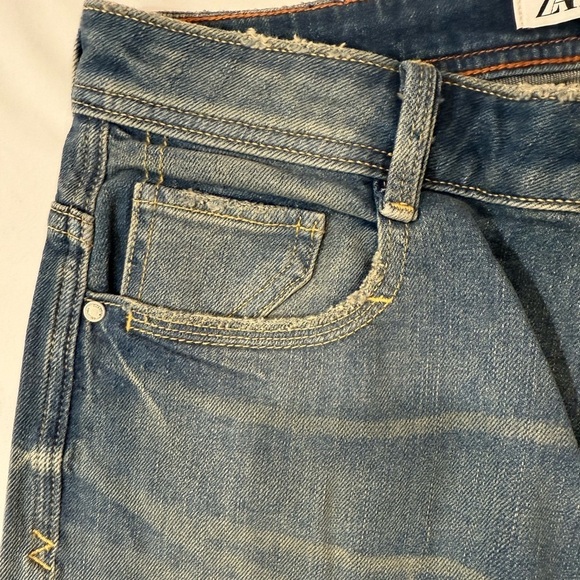 Zara Women Relaxed Mid Waist Mid Rise Jeans Oversized Distressed Blue Size 4 - Picture 6 of 15